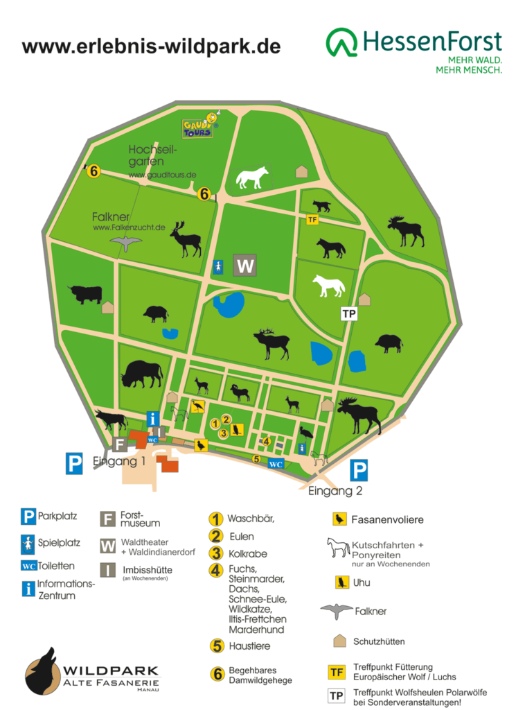 Lageplan Wildpark Alte Fasanerie Hanau